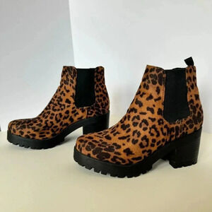 Soda Chelsea Ankle Boot Booties Womens 7 Animal Print 🐅